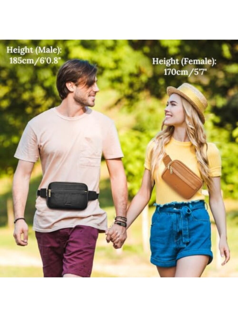 Genuine Leather Fanny Pack for Women | RFID Blocking Crossbody Sling Bag, Travel - Picture 3 of 6